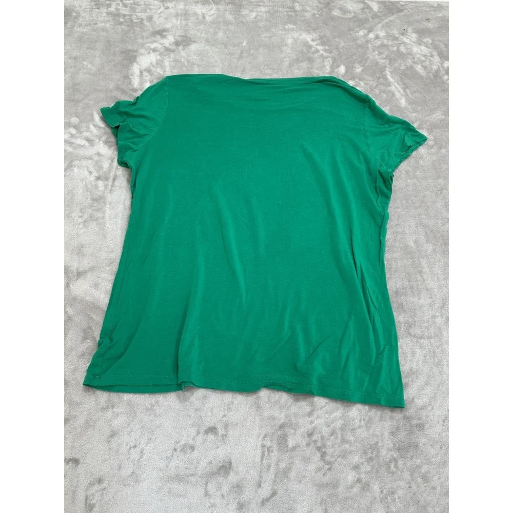 George Top Shirt Women's Size 2XL Green Short Sleeve Round‎ Neck Pullover Top